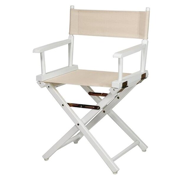 Casual Home Casual Home 200-01-021-12 18 in. Directors Chair White Frame with Natural & Wheat Canvas - 200-01/021-12