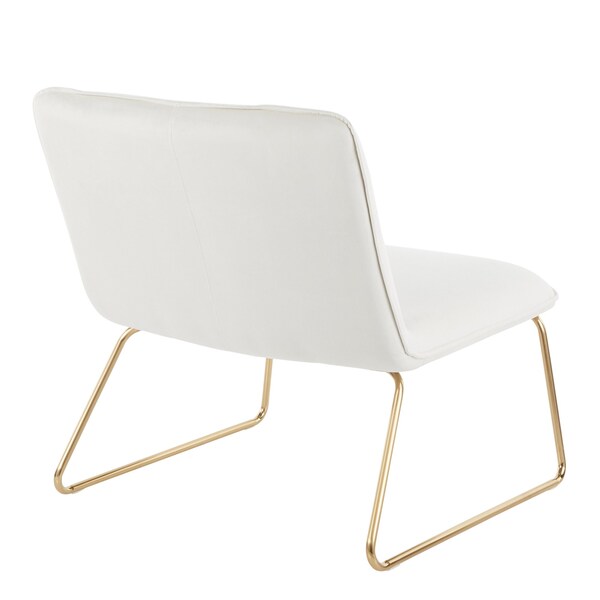 Lumisource Casper Accent Chair in Gold Metal and Cream Velvet - CHR-CASPER AUCR