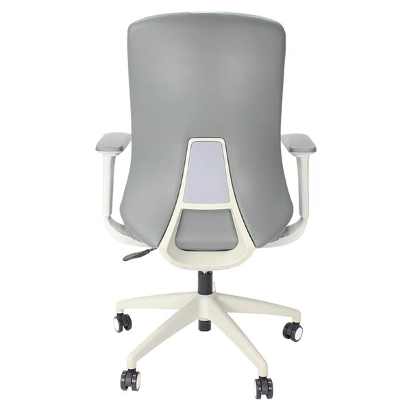 We'Re It LiDO Series High Back Upholstered Office Chair, Eco Leather, Grey - OFD6800P-GRY