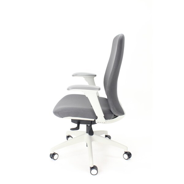 We'Re It LiDO Series High Back Upholstered Office Chair, Eco Leather, Grey - OFD6800P-GRY