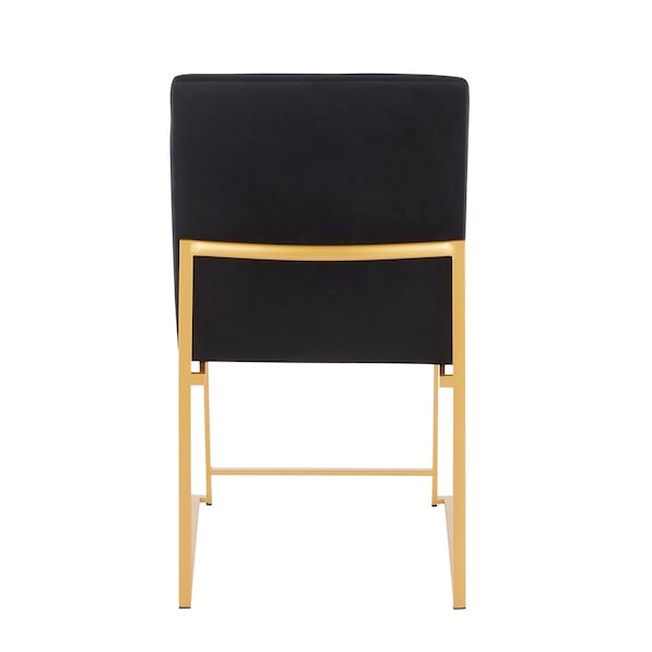 Lumisource High Back Fuji Dining Chair in Gold and Black Velvet, PK 2 - DC-HBFUJI AUVBK2
