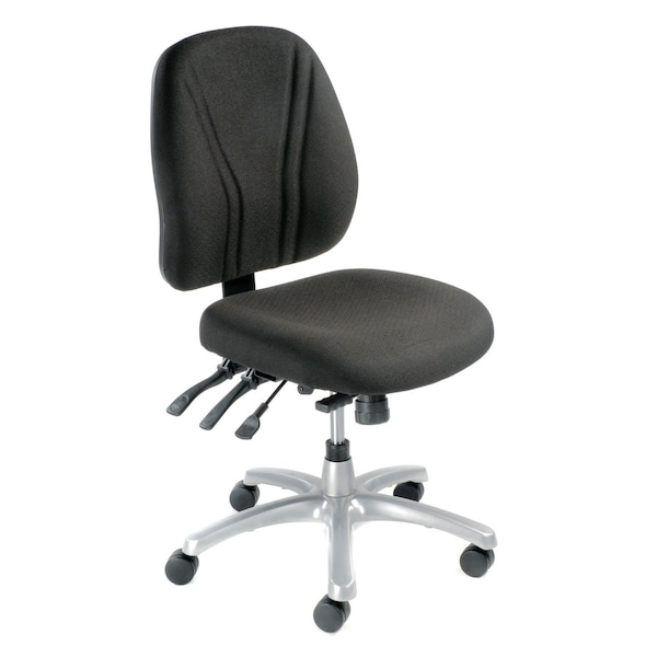 Global Industrial 8-Way Adjustable Ergonomic Chair, Fabric Upholstery, Black - 506568BK