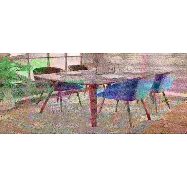 Lumisource Fran Dining Chair in Walnut and Blue Velvet, PK 2 - CH-FRAN WL+BU2