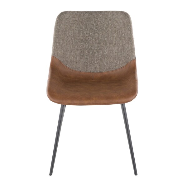 Lumisource Outlaw Two-Tone Chair in Espresso Faux Leather and Brown Fabric, PK 2 - DC-OTLW BK+BN2