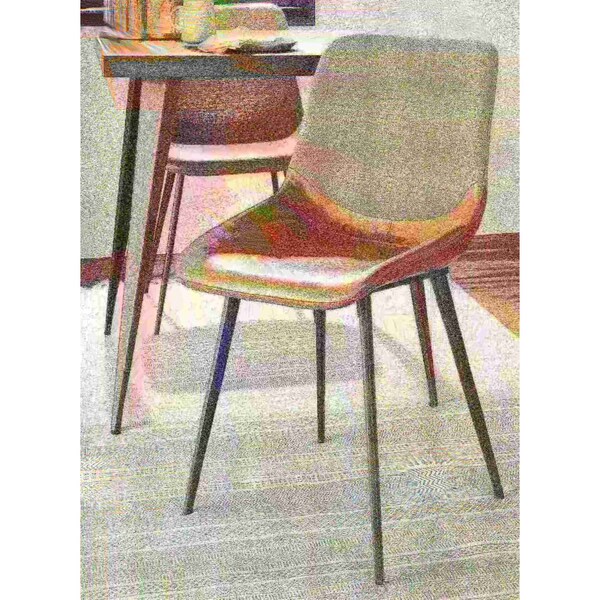 Lumisource Outlaw Two-Tone Chair in Espresso Faux Leather and Brown Fabric, PK 2 - DC-OTLW BK+BN2