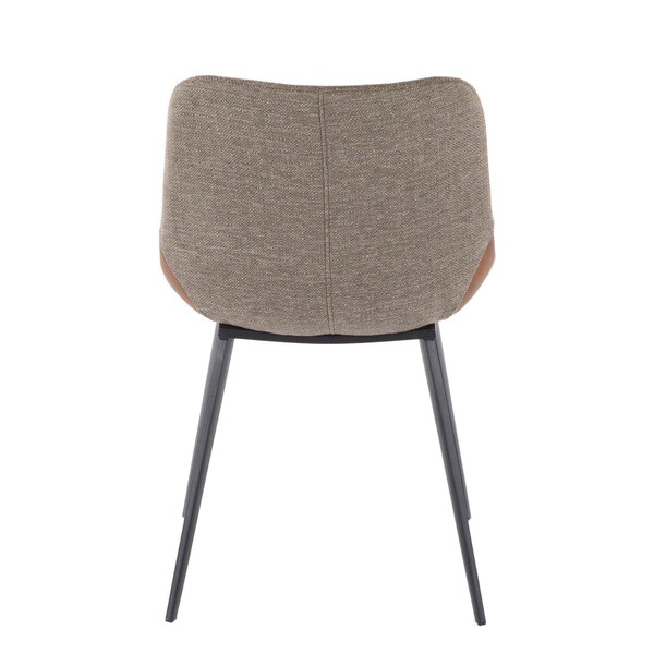 Lumisource Outlaw Two-Tone Chair in Espresso Faux Leather and Brown Fabric, PK 2 - DC-OTLW BK+BN2