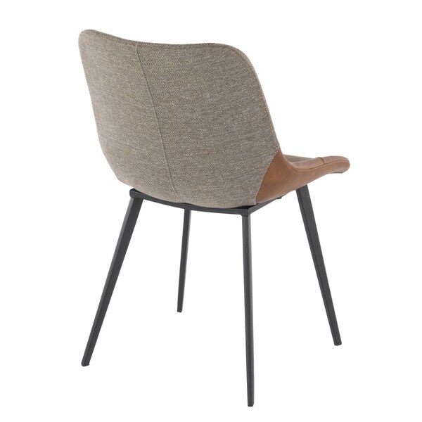 Lumisource Outlaw Two-Tone Chair in Espresso Faux Leather and Brown Fabric, PK 2 - DC-OTLW BK+BN2