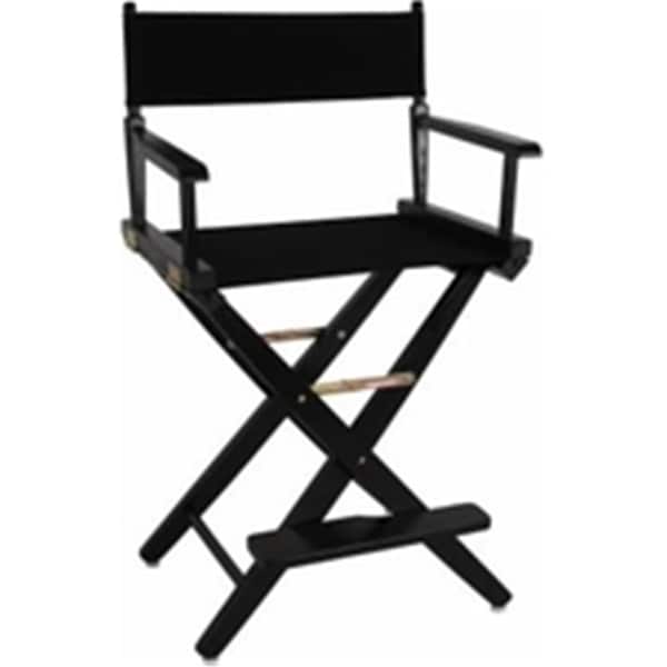 American Trail 206-22-032-15 24 in. Extra-Wide Premium Directors Chair, Black Frame with Black Color Cover - 206-22/032-15