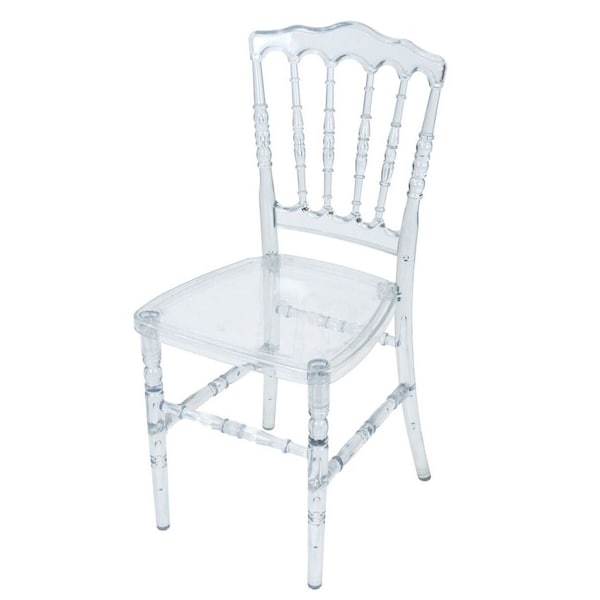 Atlas Commercial Products Clear Resin Napoleon Chair with UV Protection - RNC4-CLR