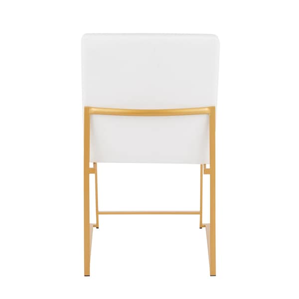 Lumisource High Back Fuji Dining Chair in Gold and White Velvet, PK 2 - DC-HBFUJI AUVW2
