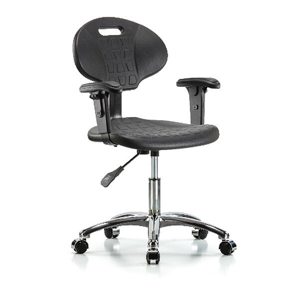 Blue Ridge Ergonomics Desk Chair Erie Desk Chair, Chrome, AA, Casters, Adjustable Arms, 17-1/2" to 22-1/2" Height - BR-TPDHCH-CR-A1-CC