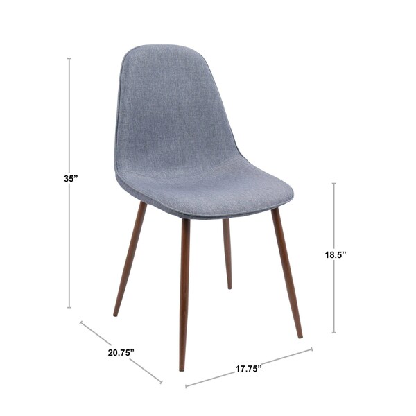 Lumisource Pebble Chair in Gold Steel and Blue Velvet, PK 2 - CH-PEBBLE AUVBU2