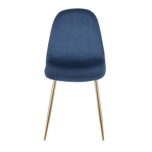 Lumisource Pebble Chair in Gold Steel and Blue Velvet, PK 2 - CH-PEBBLE AUVBU2