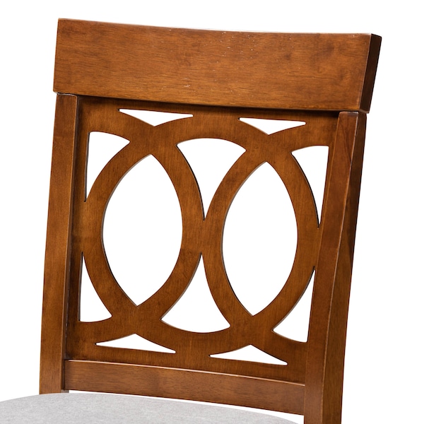 Baxton Studio Violet Grey Upholstered and Walnut Wood 2-Piece Pub Chair Set - 167-9891