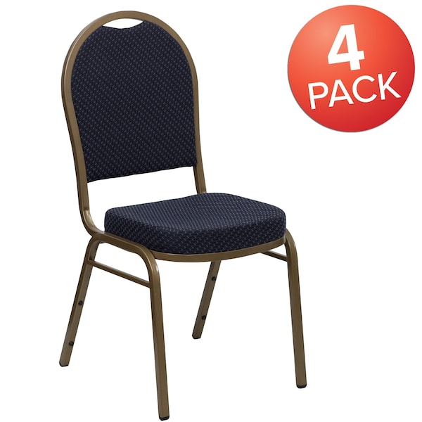 Flash Furniture Navy Fabric Banquet Chair - 4-FD-C03-ALLGOLD-H203774-GG