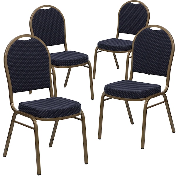Flash Furniture Navy Fabric Banquet Chair - 4-FD-C03-ALLGOLD-H203774-GG