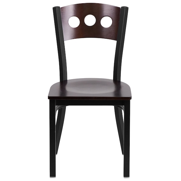 Flash Furniture Bk/Wal 3 Circ Chair-Wood Seat - 2-XU-DG-6Y2B-WAL-MTL-GG