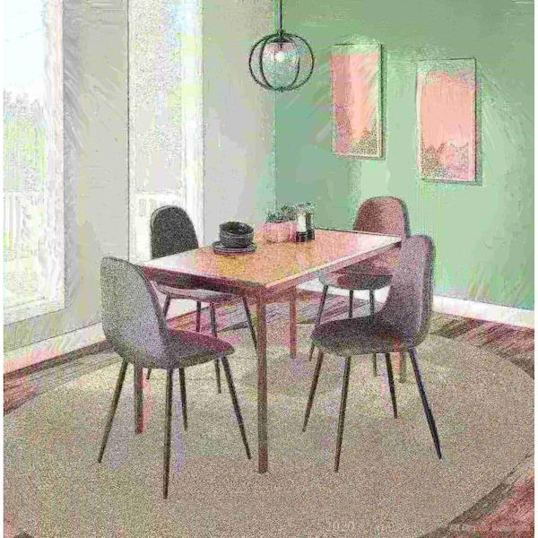 Lumisource Pebble Chair in Black Steel and Charcoal Fabric, PK 2 - CH-PEBBLE BKCHAR2