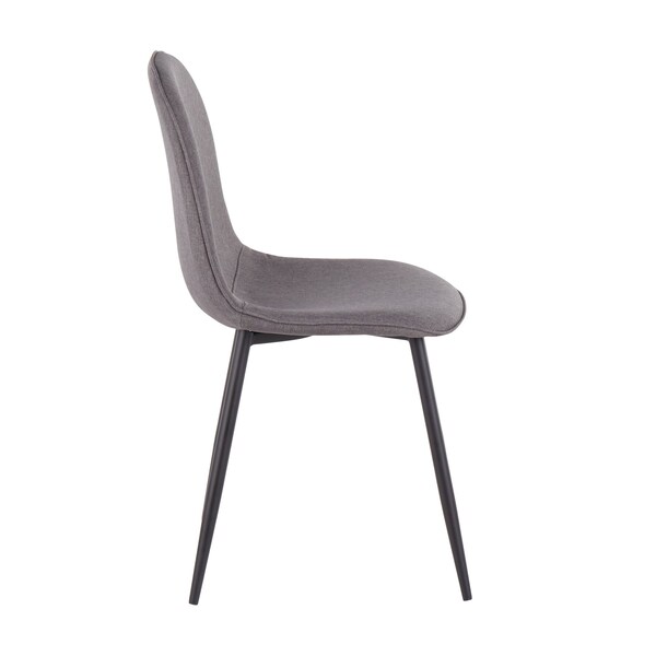 Lumisource Pebble Chair in Black Steel and Charcoal Fabric, PK 2 - CH-PEBBLE BKCHAR2