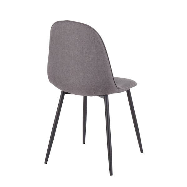 Lumisource Pebble Chair in Black Steel and Charcoal Fabric, PK 2 - CH-PEBBLE BKCHAR2