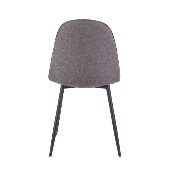 Lumisource Pebble Chair in Black Steel and Charcoal Fabric, PK 2 - CH-PEBBLE BKCHAR2