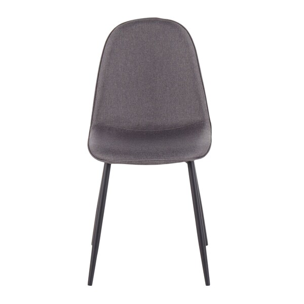 Lumisource Pebble Chair in Black Steel and Charcoal Fabric, PK 2 - CH-PEBBLE BKCHAR2