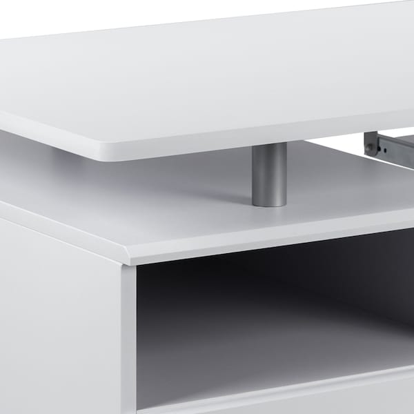 Flash Furniture White Desk with Three Drawer Pedestal an - NAN-WK-008-WH-GG