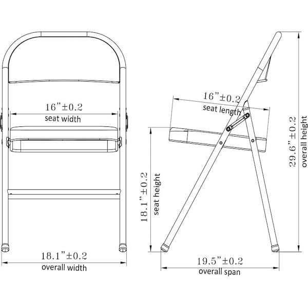 Lorell CHAIR, FOLDING, PADDED, BEI - LLR62533