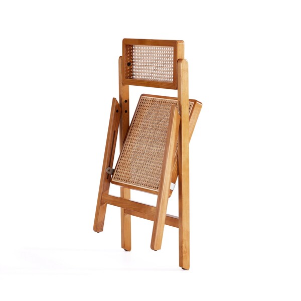 Manhattan Comfort Pullman Folding Dining Chair in Nature Cane- Set of 2 - DCCA08-NA