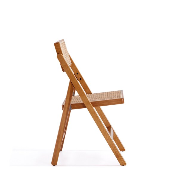 Manhattan Comfort Pullman Folding Dining Chair in Nature Cane- Set of 2 - DCCA08-NA