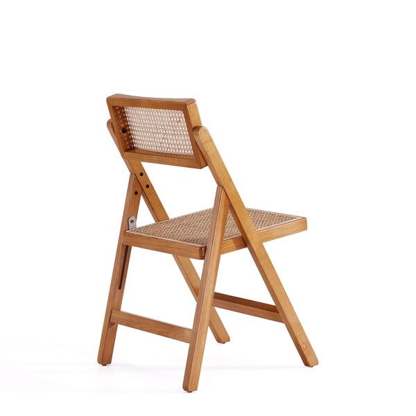 Manhattan Comfort Pullman Folding Dining Chair in Nature Cane- Set of 2 - DCCA08-NA
