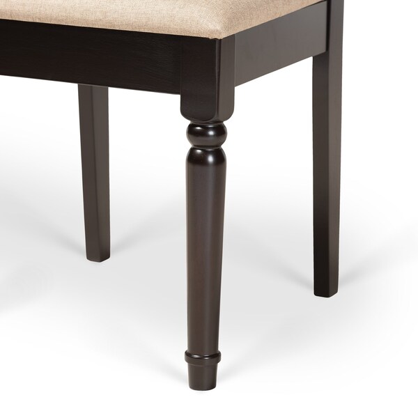 Baxton Studio Cherese Modern and Contemporary Sand Fabric and Dark Brown Finished Wood 2-Piece Dining Chair Set - 174-10539-ZORO