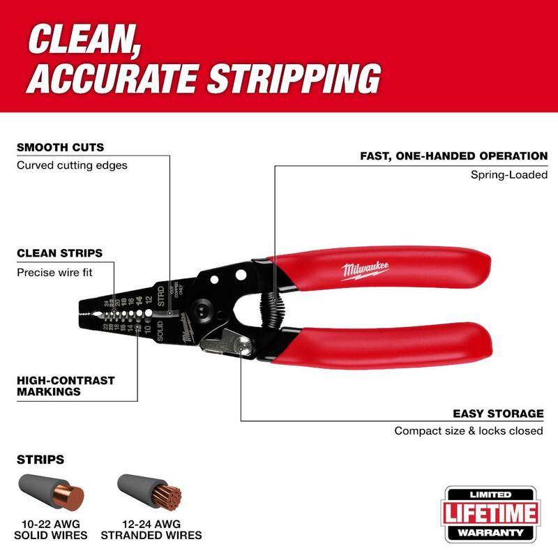 Milwaukee FASTBACK Folding Utility Knife and Compact Folding Utility Knife with 10-24 AWG Compact Wire Stripper/Cutter (3-Piece) - 48-22-1503-48-22-3043