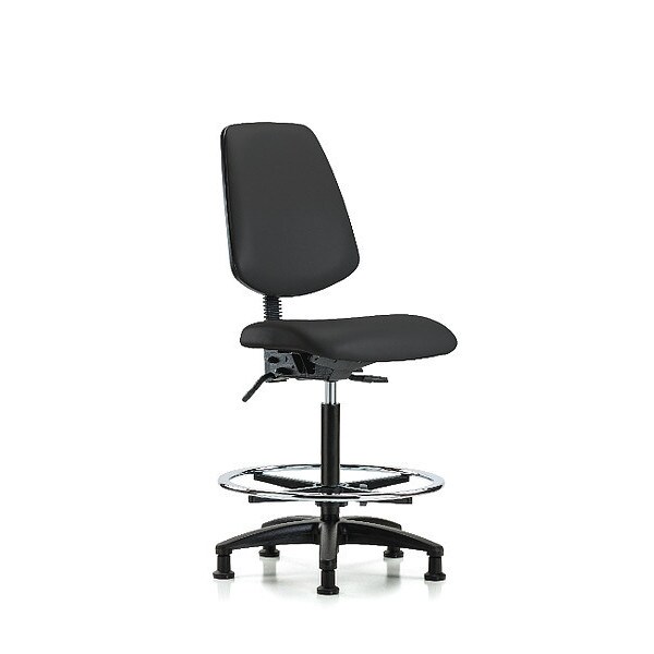 Blue Ridge Ergonomics High Bench Chair No Arms, 26" to 35" Height, Vinyl, Black - BR-VHBCH-MB-RG-T0-A0-CF-RG-8540