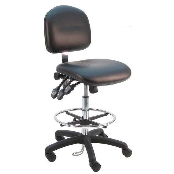 Benchpro Ergonomic Chair Ergonomic Chair, 21" to 31" Height, Vinyl, Black - LNT-DCRB-TLC-WW-BLACK