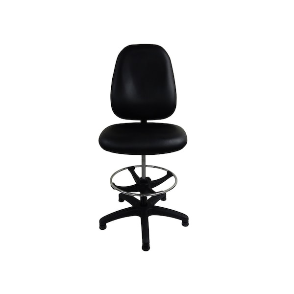 Shopsol Workbench Chair Vinyl Seat Backrest 300 lbs. seat capacity footring non marking glides - 1010927