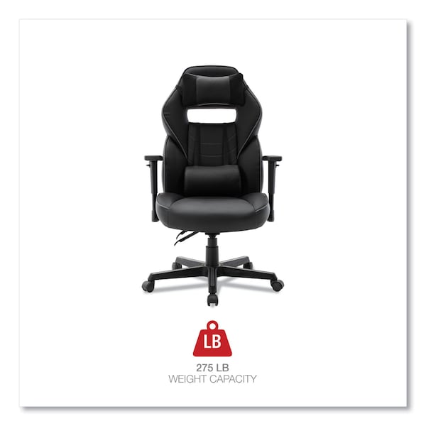 Alera Racing Style Ergonomic Gaming Chair, Supports 275 lb, 15.91" to 19.8" Seat Height, Black/Gray - BT51593GY