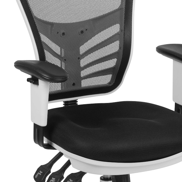 Flash Furniture Office Chair, Mesh, Black Mesh/White Frame - HL-0001-WH-BK-GG
