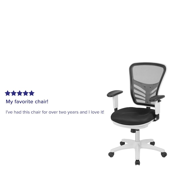 Flash Furniture Office Chair, Mesh, Black Mesh/White Frame - HL-0001-WH-BK-GG