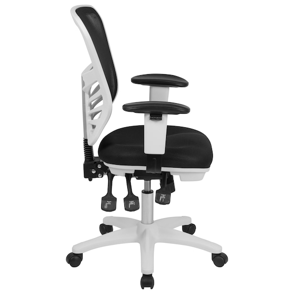 Flash Furniture Office Chair, Mesh, Black Mesh/White Frame - HL-0001-WH-BK-GG