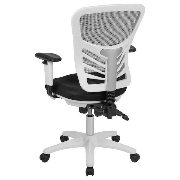 Flash Furniture Office Chair, Mesh, Black Mesh/White Frame - HL-0001-WH-BK-GG