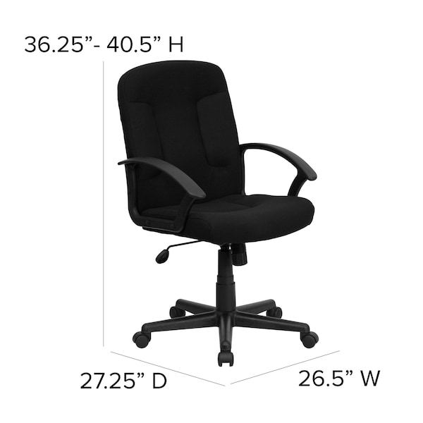 Flash Furniture Executive Chair, Black Seat, Fabric Back - GO-ST-6-BK-GG