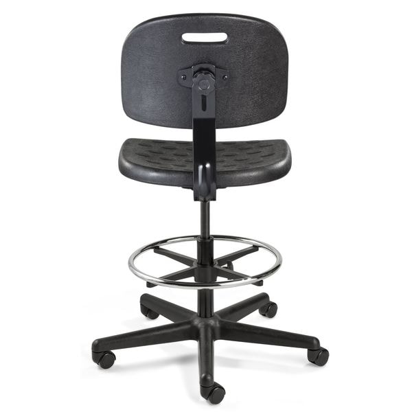 Bevco Polyurethane Task Chair, 19" to 26-3/4", No Arms, Black - V7307HC