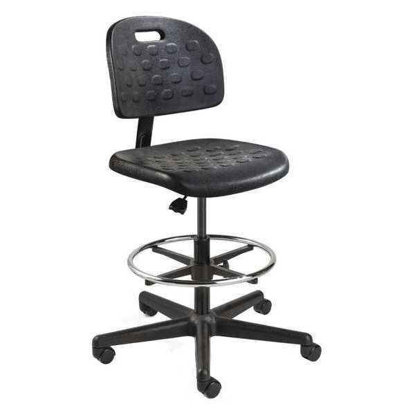 Bevco Polyurethane Task Chair, 19" to 26-3/4", No Arms, Black - V7307HC