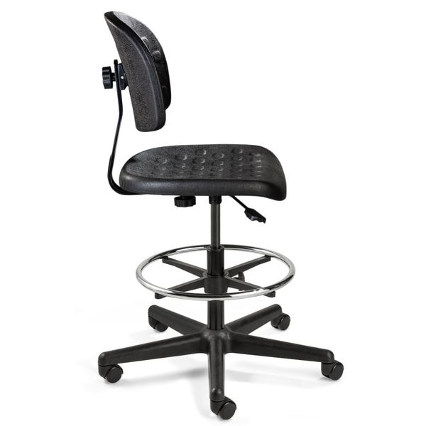 Bevco Polyurethane Task Chair, 19" to 26-3/4", No Arms, Black - V7307HC