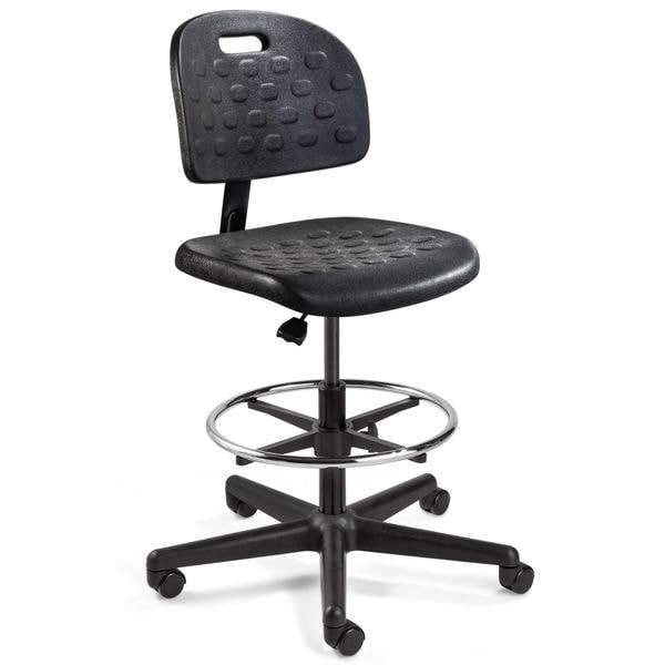 Bevco Polyurethane Task Chair, 19" to 26-3/4", No Arms, Black - V7307HC