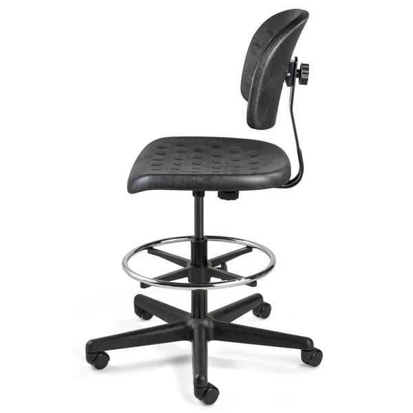 Bevco Polyurethane Task Chair, 19" to 26-3/4", No Arms, Black - V7307HC