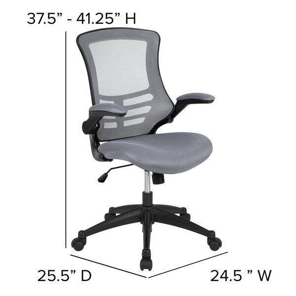 Flash Furniture Mid-Back Dark Gray Mesh Ergonomic Task Desk Chair - BL-X-5M-DKGY-GG