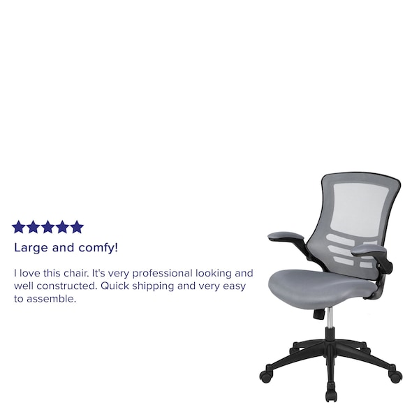 Flash Furniture Mid-Back Dark Gray Mesh Ergonomic Task Desk Chair - BL-X-5M-DKGY-GG