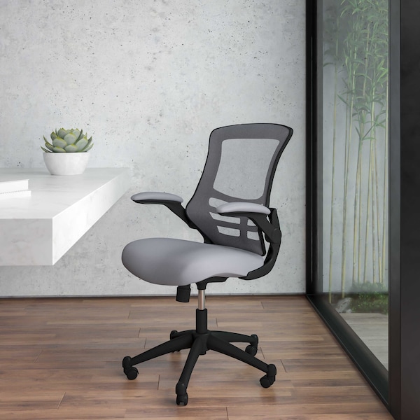 Flash Furniture Mid-Back Dark Gray Mesh Ergonomic Task Desk Chair - BL-X-5M-DKGY-GG